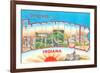 Greetings from Indianapolis, Indiana-null-Framed Premium Giclee Print