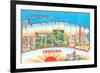 Greetings from Indianapolis, Indiana-null-Framed Premium Giclee Print