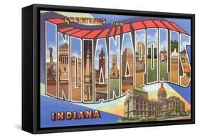 Greetings from Indianapolis, Indiana-null-Framed Stretched Canvas