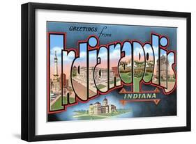 Greetings from Indianapolis, Indiana-null-Framed Art Print