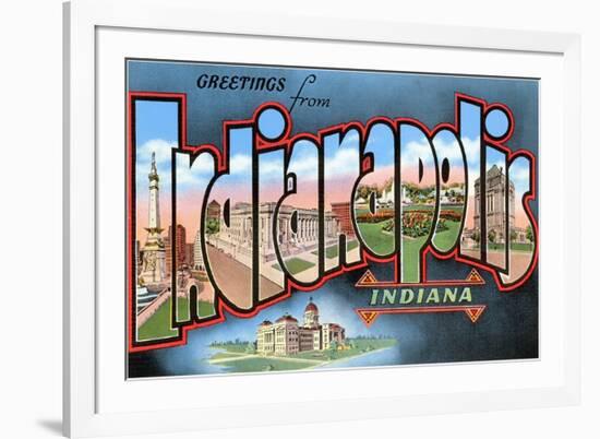 Greetings from Indianapolis, Indiana-null-Framed Art Print