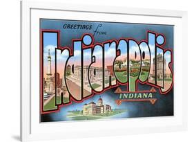 Greetings from Indianapolis, Indiana-null-Framed Art Print