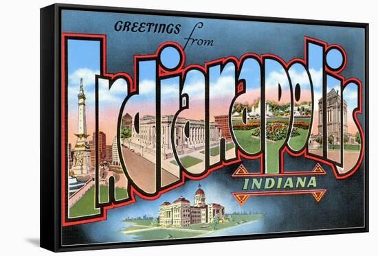 Greetings from Indianapolis, Indiana-null-Framed Stretched Canvas