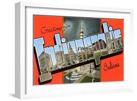 Greetings from Indianapolis, Indiana-null-Framed Art Print