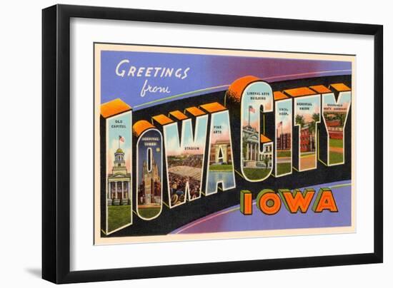 Greetings from Iowa City, Iowa-null-Framed Art Print