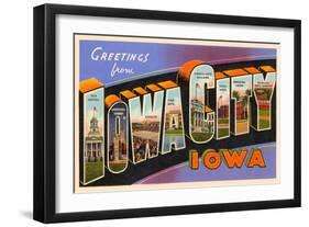 Greetings from Iowa City, Iowa-null-Framed Art Print