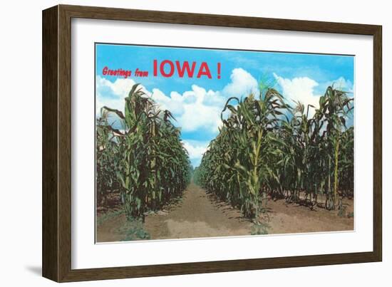 Greetings from Iowa, Corn Field-null-Framed Art Print