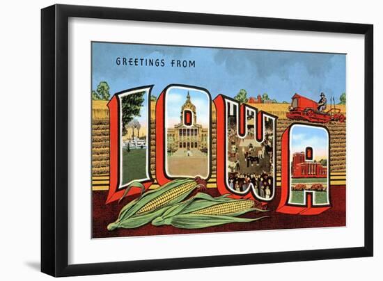 Greetings from Iowa-null-Framed Art Print