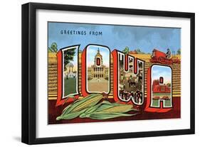 Greetings from Iowa-null-Framed Art Print