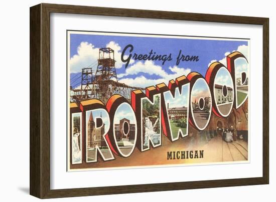 Greetings from Ironwood, Michigan-null-Framed Art Print