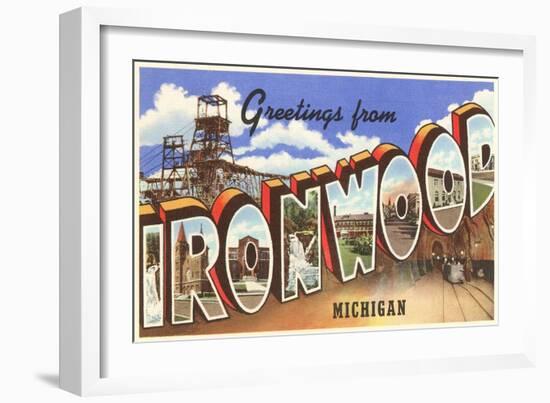 Greetings from Ironwood, Michigan-null-Framed Art Print