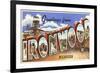 Greetings from Ironwood, Michigan-null-Framed Premium Giclee Print