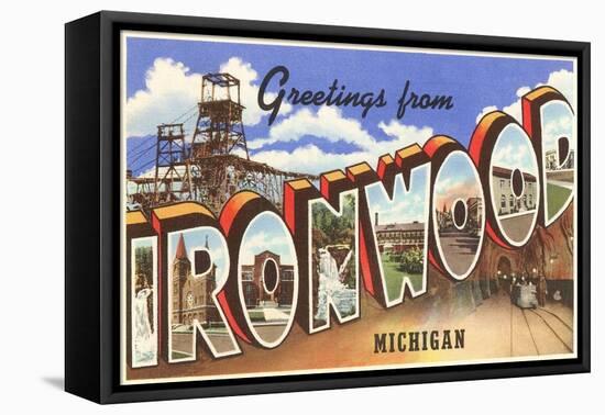 Greetings from Ironwood, Michigan-null-Framed Stretched Canvas