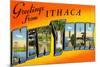 Greetings from Ithaca, New York-null-Mounted Art Print