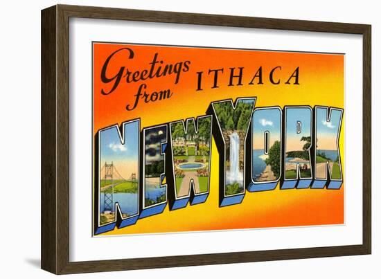 Greetings from Ithaca, New York-null-Framed Art Print