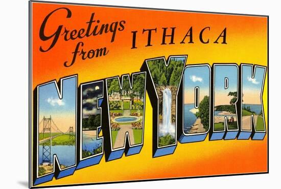 Greetings from Ithaca, New York-null-Mounted Art Print