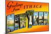 Greetings from Ithaca, New York-null-Mounted Art Print
