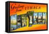 Greetings from Ithaca, New York-null-Framed Stretched Canvas