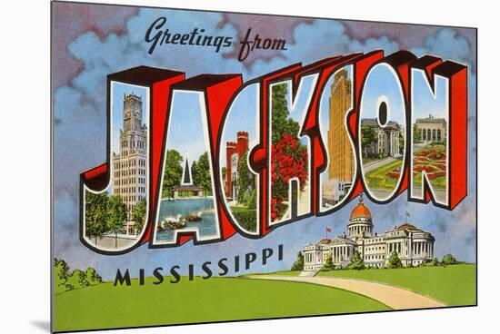 Greetings from Jackson, Mississippi-null-Mounted Premium Giclee Print