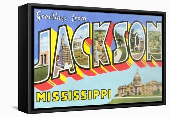 Greetings from Jackson, Mississippi-null-Framed Stretched Canvas