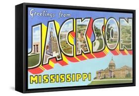 Greetings from Jackson, Mississippi-null-Framed Stretched Canvas