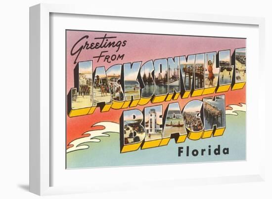 Greetings from Jacksonville Beach, Florida-null-Framed Art Print