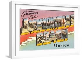 Greetings from Jacksonville Beach, Florida-null-Framed Art Print