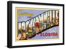 Greetings from Jacksonville, Florida-null-Framed Art Print