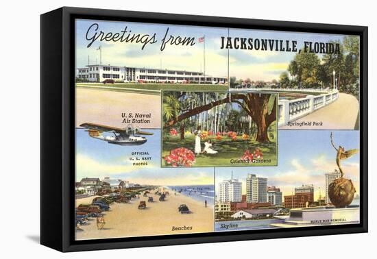 Greetings from Jacksonville, Florida-null-Framed Stretched Canvas