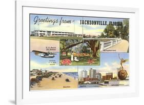 Greetings from Jacksonville, Florida-null-Framed Art Print