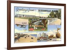 Greetings from Jacksonville, Florida-null-Framed Art Print