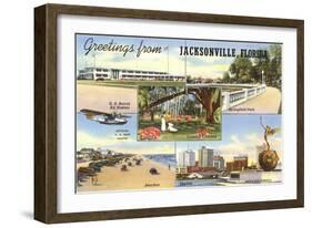 Greetings from Jacksonville, Florida-null-Framed Art Print