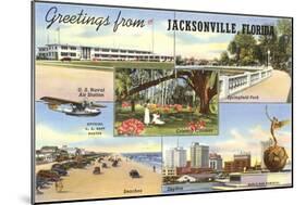 Greetings from Jacksonville, Florida-null-Mounted Art Print