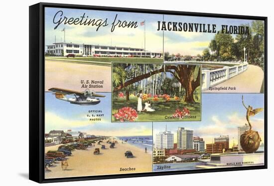 Greetings from Jacksonville, Florida-null-Framed Stretched Canvas