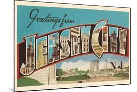 Greetings from Jersey City, New Jersey-null-Mounted Giclee Print