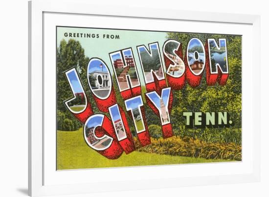 Greetings from Johnson City, Tennessee-null-Framed Premium Giclee Print