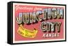 Greetings from Junction City, Kansas-null-Framed Stretched Canvas