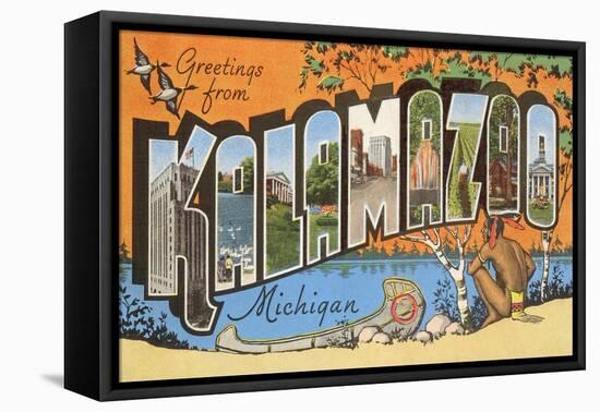 Greetings from Kalamazoo, Michigan-null-Framed Stretched Canvas