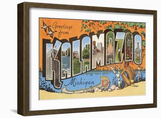 Greetings from Kalamazoo, Michigan-null-Framed Art Print