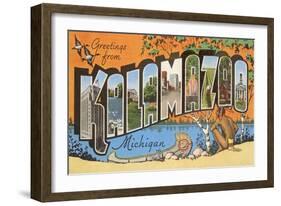 Greetings from Kalamazoo, Michigan-null-Framed Art Print