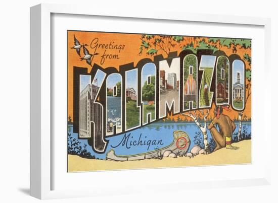 Greetings from Kalamazoo, Michigan-null-Framed Art Print