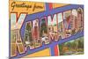 Greetings from Kalamazoo, Michigan-null-Mounted Art Print