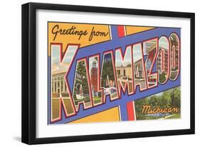 Greetings from Kalamazoo, Michigan-null-Framed Art Print