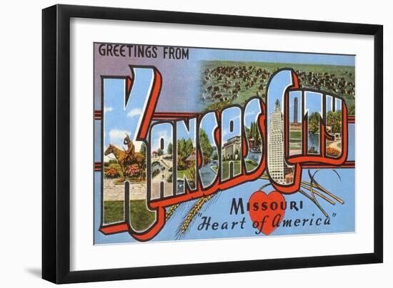 Greetings from Kansas City, Missouri-null-Framed Art Print