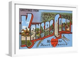 Greetings from Kansas City, Missouri-null-Framed Art Print