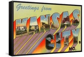 Greetings from Kansas City, Missouri-null-Framed Stretched Canvas
