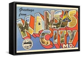 Greetings from Kansas City-null-Framed Stretched Canvas