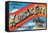 Greetings from Kansas City-null-Framed Stretched Canvas