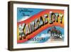 Greetings from Kansas City-null-Framed Premium Giclee Print