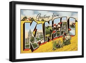 Greetings from Kansas-null-Framed Art Print